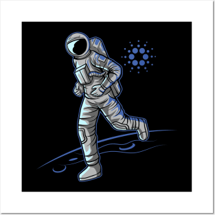 Cardano ADA Logo to the Moon Crypto Astronaut Posters and Art